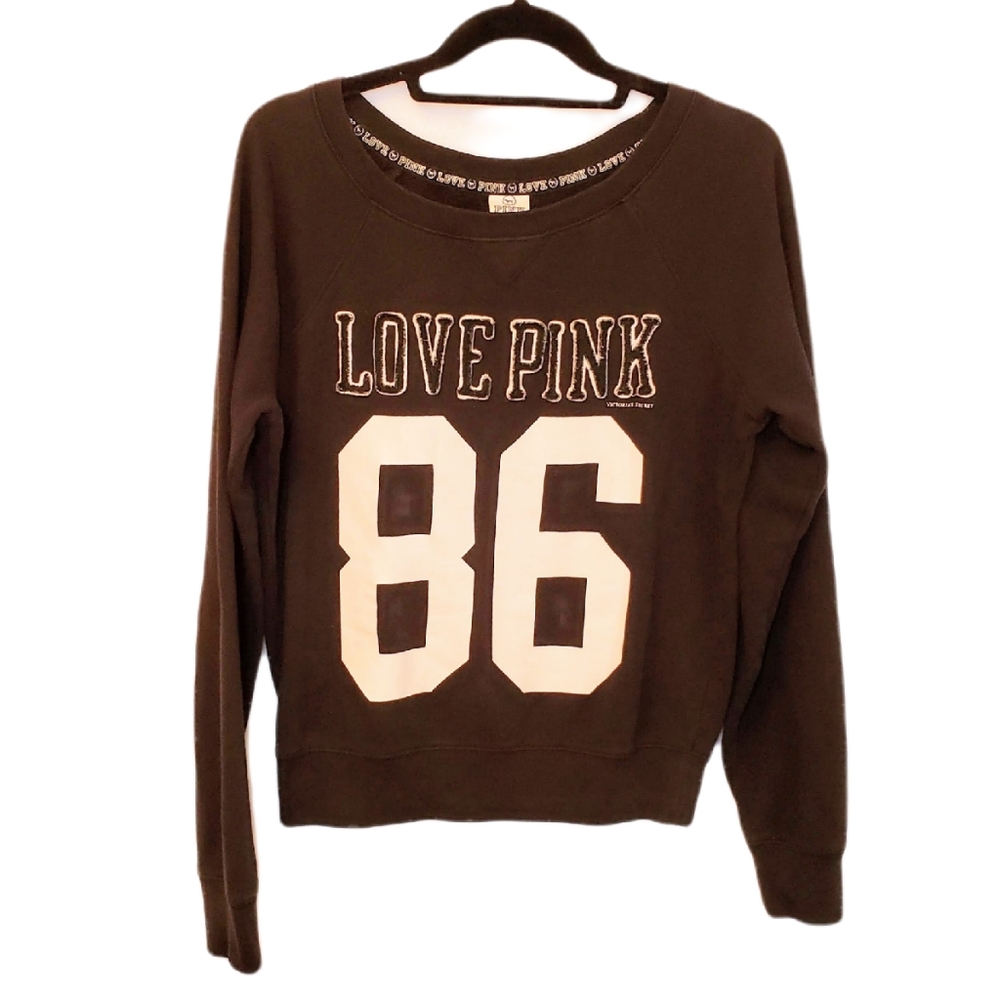 Victoria's Secret Black Crew Neck Sweatshirt Sz S